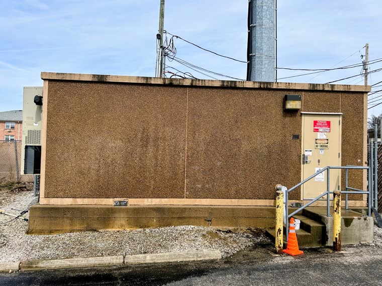Graffiti removal after photo by Rubber City Power Wash